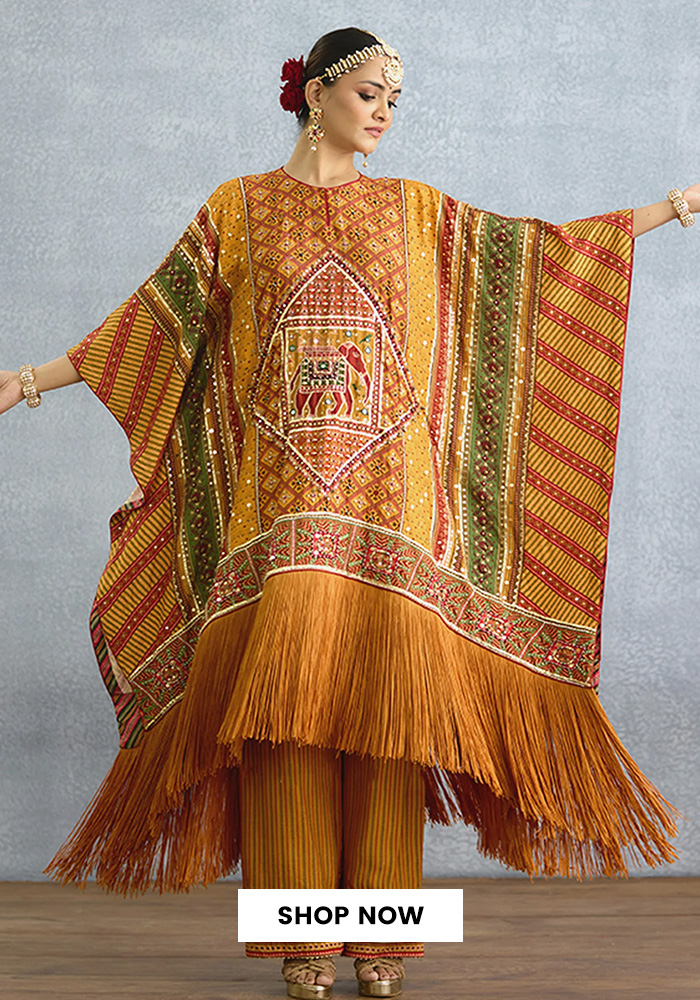 Kaftans, relaxed yet rich in detail