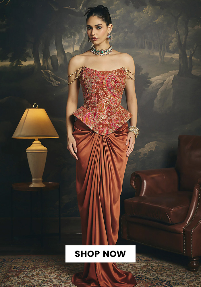 6 Diwali Outfit Trends Everyone Will Want to Copy This Year 2 corset and draped skirt set